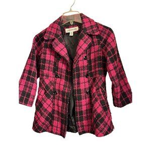 London Fog Girls Peacoat Coat/Jacket  Size 6/L Pink/Black Sku 2158